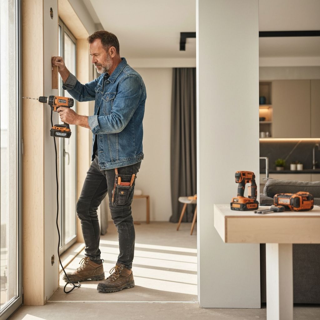 Professional tradesman working on a home renovation